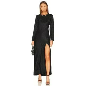 New NWT Anine Bing Spencer Washed Freja Butterfly Black Silk Dress $600